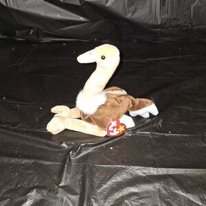 Ty Plush Vulture in Brown and Cream with White Tuft